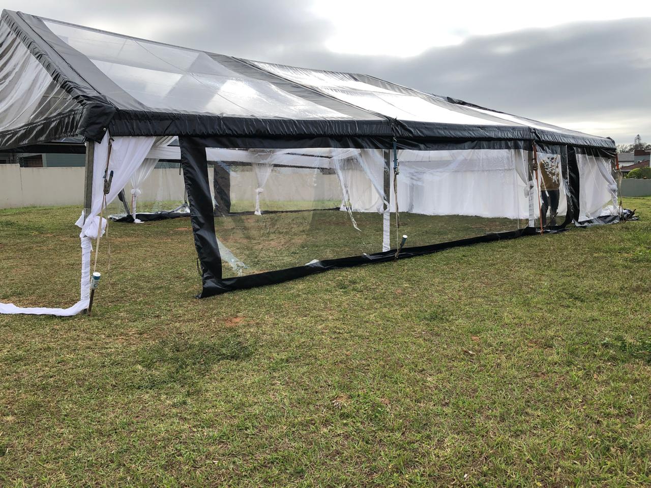 Large event tent setup with decor in Durban